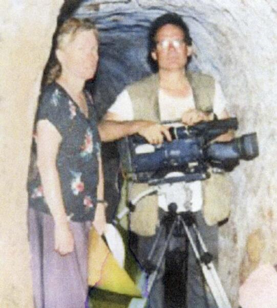 <span style="color: #000000 !important;font-size: 14pt">It’s hot down in the tunnels and both cameraman Len McClure and Janet were bathed in sweat from the July heat.</span>