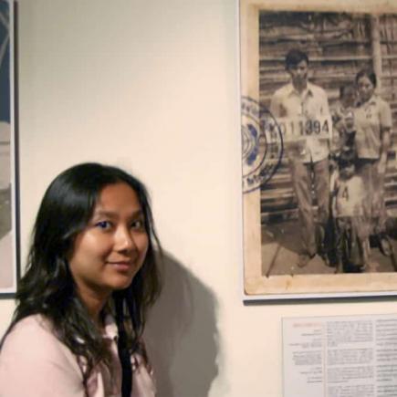 <span style="color: #000000 !important;font-size: 14pt">Sopheap Theam, Sayon's sister-in-law, is about three years old in the photo taken at Khao-I-Dang Refugee Camp.</span>