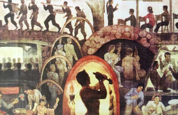 <span style="color: #000000 !important;font-size: 14pt">Artist Pham Thanh Liem created a mural celebrating the Vinh Moc tunnels and the villagers who dug them by hand</span>