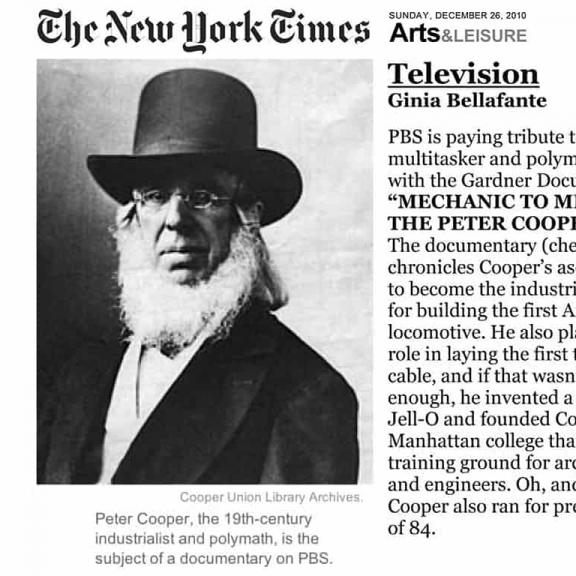 <span style="color: #000000 !important">The New York Times, The Week Ahead Dec. 26 - Jan. 1, Television, By Gina Bellafante, December 26, 2010</span>